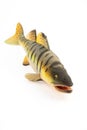 Toy-fish on white background. Realistic animal toy of fish