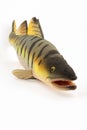 Toy-fish on white background. Realistic animal toy of fish