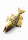 Toy-fish on white background. Realistic animal toy of fish