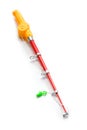 Toy fishing rod on white Royalty Free Stock Photo