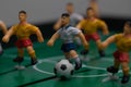 Foosball player table soccer toy game Royalty Free Stock Photo