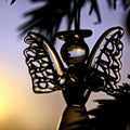 Toy glass angel decoration on the xmas tree Royalty Free Stock Photo