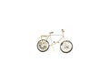 Toy gold bicycle. Isolated on white background Royalty Free Stock Photo