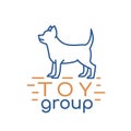 Toy group logotype in modern outlined style. Editable vector illustration