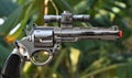 Toy Gun made of plastic isolated on natural background Royalty Free Stock Photo