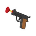 Toy gun with suction cup cartoon icon Royalty Free Stock Photo