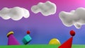 textile clouds children's toys fictional world playground