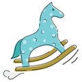 A toy horse for children. A cartoon horse for rocking. Colorful vector illustration for kids. Royalty Free Stock Photo