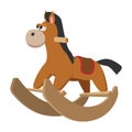 Toy horse with wheels cartoon icon Royalty Free Stock Photo