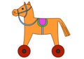 Toy horsy on wheels Royalty Free Stock Photo