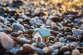 Toy house on the beach Royalty Free Stock Photo