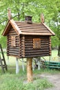 Toy house in the woods . A hut on chicken legs Royalty Free Stock Photo