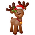 Toy isolated reindeer with Christmas hat