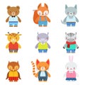 Toy Kids Animals In Clothes Royalty Free Stock Photo