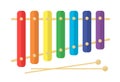 Toy kids xylophone. rainbow baby vector illustration isolated on white background Royalty Free Stock Photo