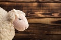 Toy lamb wood face desk