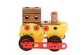 Toy locomotive on white Royalty Free Stock Photo