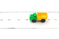 Toy lorry on road Royalty Free Stock Photo