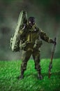 Toy man soldier 1/6scale miniature realistic action figure Royalty Free Stock Photo