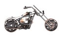 Toy metal motorcycle on white Royalty Free Stock Photo