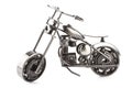 Toy metal motorcycle on white Royalty Free Stock Photo