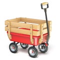 Toy mini wagon with wooden side fence Isometric 3D Royalty Free Stock Photo