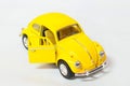 Toy model car volkwagen Beetle. Vintage car model. Old retro Beetle car. Kuala Lumpur, Malaysia-September 8, 2012. Royalty Free Stock Photo