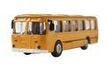 Toy model of old soviet bus isolated on white Royalty Free Stock Photo