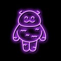 toy monster cute neon glow icon illustration