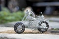 Wire made toy, a motorbike of its kind Royalty Free Stock Photo