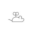 toy mouse thin line icon. toy mouse Hand Drawn thin line icon Royalty Free Stock Photo