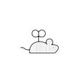 Toy mouse thin line icon. toy mouse Hand Drawn thin line icon Royalty Free Stock Photo