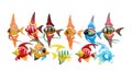 Toy multicoloured fish on white