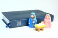 Toy Nativity and Bible Royalty Free Stock Photo