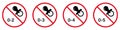 Toy Not Suitable for Kid Black Silhouette Icon Set. Forbid Pacifier Child Under Age Pictogram. Danger Kid Game Stop