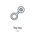 Toy toy outline vector icon. Thin line black toy toy icon, flat vector simple element illustration from editable toys concept Royalty Free Stock Photo