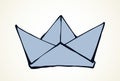 Toy paper boat. Vector drawing