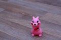 Toy pink rabbit on linoleum Royalty Free Stock Photo