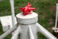 Toy plane with a red propeller. Royalty Free Stock Photo