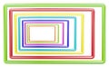 Toy plastic frame, volumetric editable set. Multi-colored edging for photos and presentations, design. Vector illustration