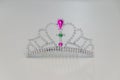 A toy plastic tiara on white background