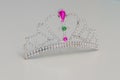 White background of toy plastic tiara