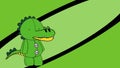 Toy plush chibi crocodile cartoon illustration background