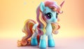 Toy pony in soft colors, plasticized material, educational for children to play. AI generated Royalty Free Stock Photo