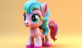 Toy pony in soft colors, plasticized material, educational for children to play. AI generated Royalty Free Stock Photo