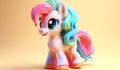 Toy pony in soft colors, plasticized material, educational for children to play. AI generated Royalty Free Stock Photo