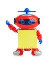 Toy robot with blank paper