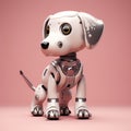 Toy robot dog on pink background Royalty Free Stock Photo