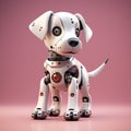 Toy robot dog on pink background Royalty Free Stock Photo