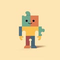 Colorful Puzzle Figure With Minimalist And Cute Cartoonish Designs